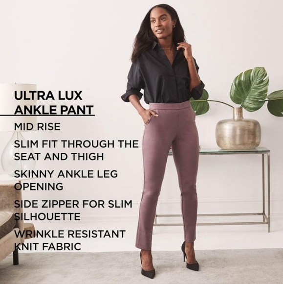 Lee Women's Black Ultra Lux Soft  Comfort Any Wear Mid-rise Slim Ankle Pant 16 - Picture 4 of 9